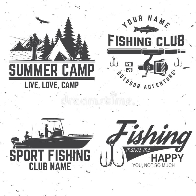 Ensemble de bages de club de sport de pêche Illustration de vecteur illustration de vecteur Ensemble de bages de club de sport de pêche Illustration de vecteur illustration de vecteur