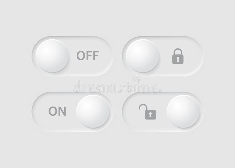 Ensemble De Boutons Avec Mode Verrouillage Et Déverrouillage. Conception  D'élément Néomorphisme Pour L'interface Utilisateur. Illustration de  Vecteur - Illustration du blocage, minimaliste: 248428201