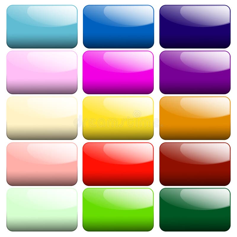 Ensemble de boutons brillants illustration stock Ensemble de boutons brillants illustration stock