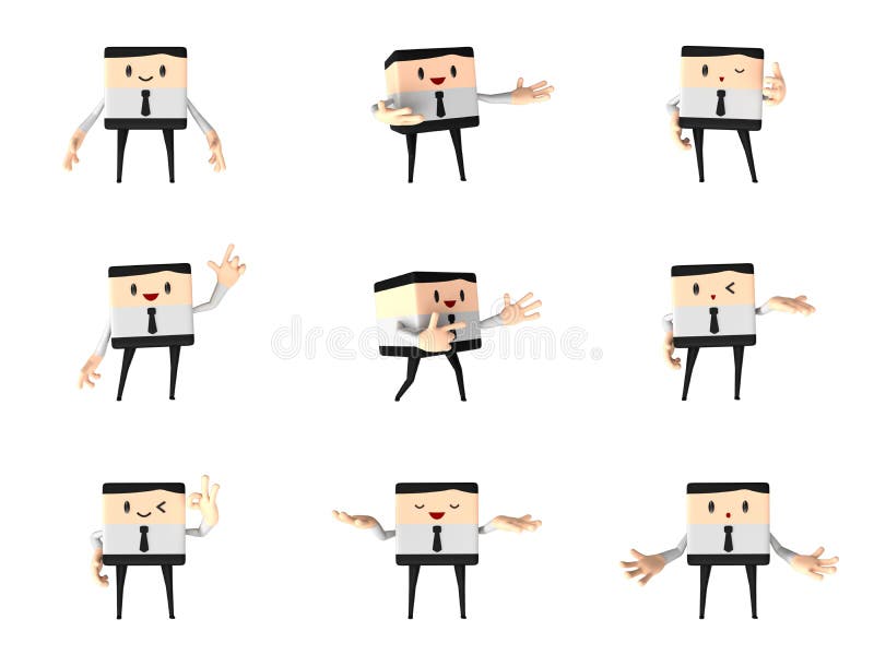 Set of presentation office and business man, 3d cute cartoon, PNG transparent background. Set of presentation office and business man, 3d cute cartoon, PNG transparent background