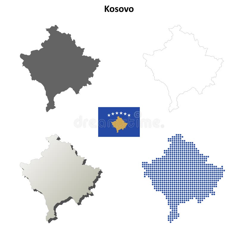 Ensemble de carte d'ensemble de Kosovo illustration libre de droits Ensemble de carte d'ensemble de Kosovo illustration libre de droits