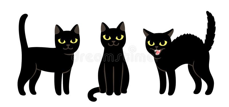 Ensemble De Chat Noir De Dessin Illustration De Vecteur Illustration Du Retrait Comique Ensemble De Chat Noir De Dessin Illustration De Vecteur Illustration Du Retrait Comique