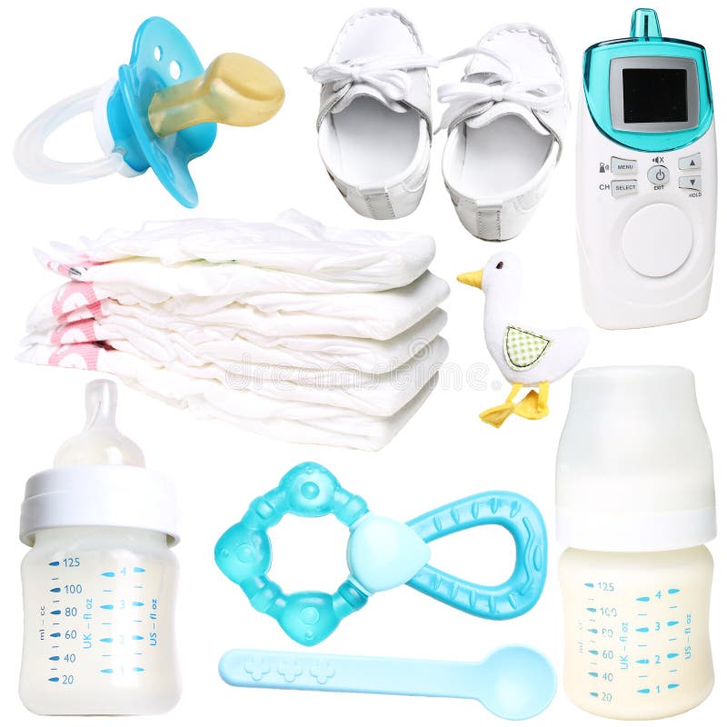 Ensemble de choses nouveau-nées de bébé images stock Ensemble de choses nouveau-nées de bébé images stock