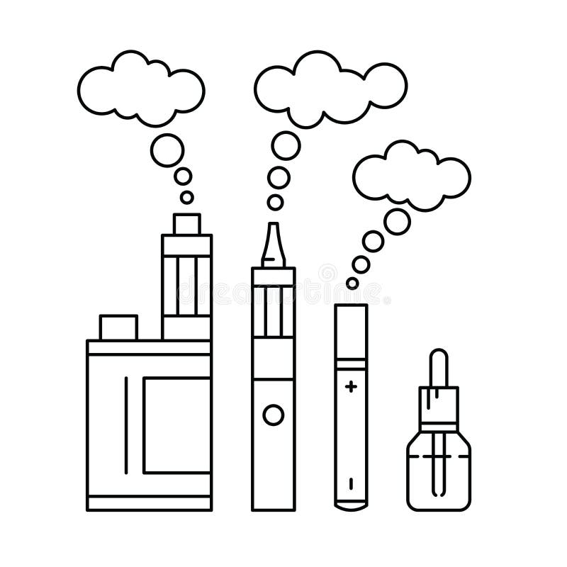 Ensemble de cigarette de Vape e illustration stock Ensemble de cigarette de Vape e illustration stock