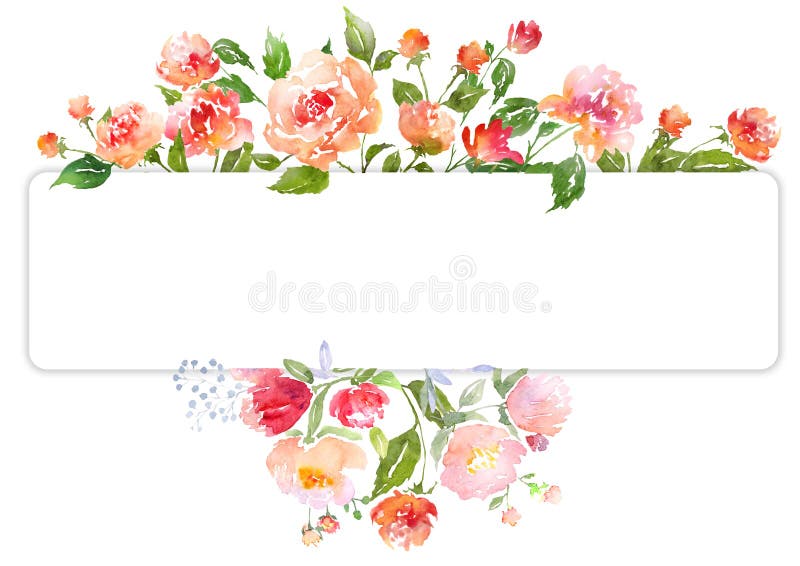 Ensemble de composition florale d'aquarelle illustration libre de droits Ensemble de composition florale d'aquarelle illustration libre de droits