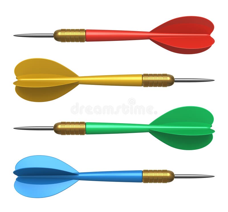 Set of color darts isolated on white background. Set of color darts isolated on white background