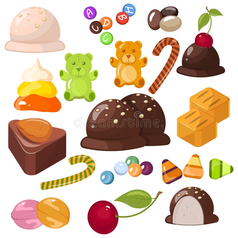 Ensemble de desserts doux populaires supérieurs pour Halloween, Hanoucca, Noël Barres de chocolat, sucreries et toute autre nourr illustration libre de droits Ensemble de desserts doux populaires supérieurs pour Halloween, Hanoucca, Noël Barres de chocolat, sucreries et toute autre nourr illustration libre de droits