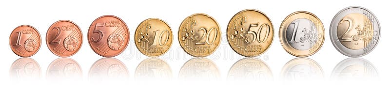 Ensemble de devise de pièce de monnaie d'euro et de cent
