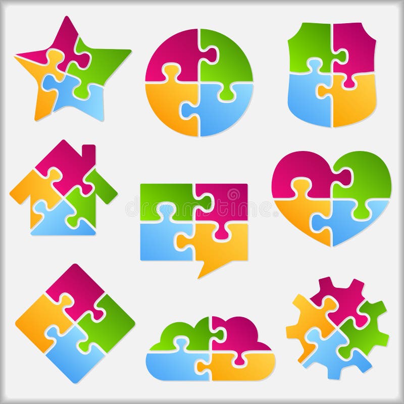 Objets de puzzle illustration de vecteur Objets de puzzle illustration de vecteur