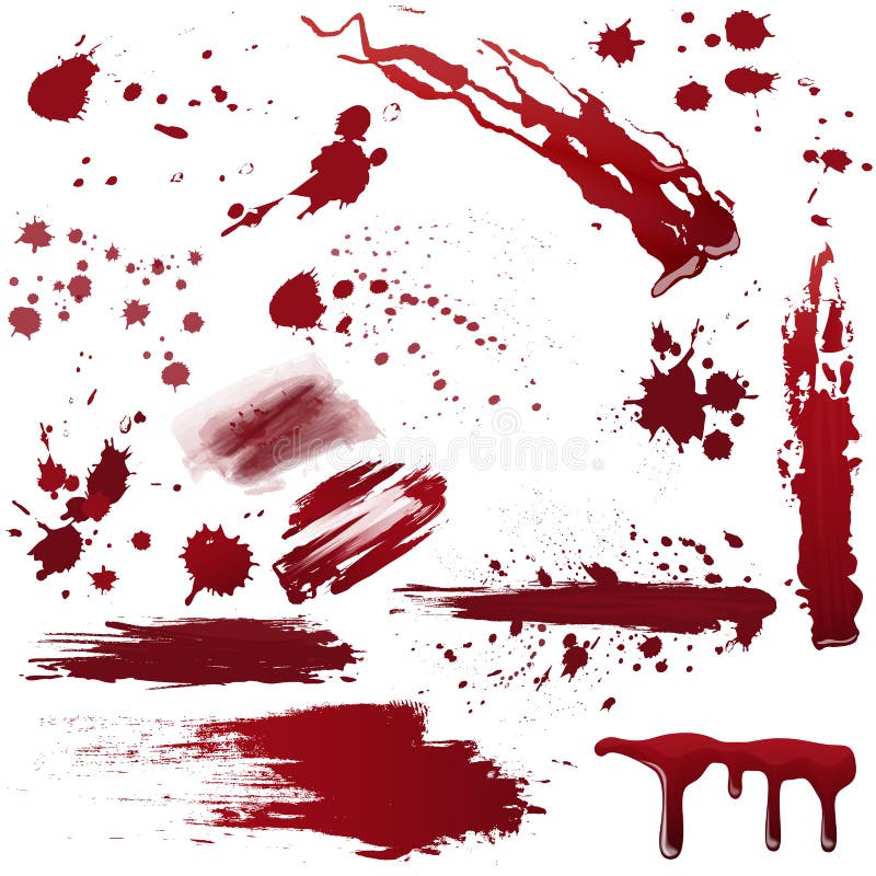 Ensemble de diverses éclaboussures de sang ou de peinture Illustration réaliste de vecteur illustration libre de droits Ensemble de diverses éclaboussures de sang ou de peinture Illustration réaliste de vecteur illustration libre de droits