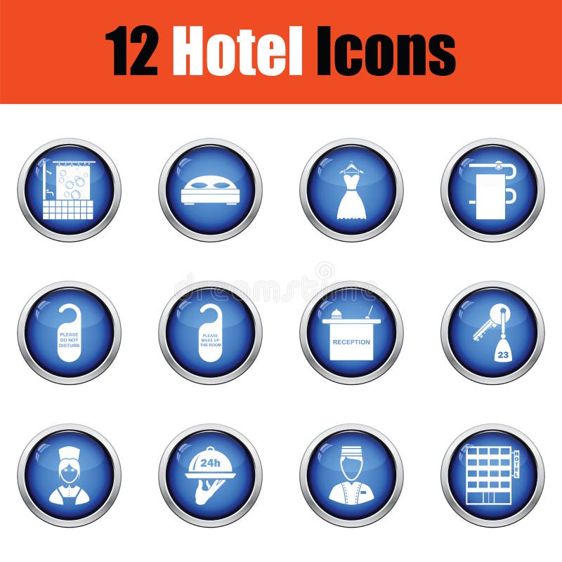 Download Ensemble De Douze Icônes D'hôtel Illustration de Vecteur - Illustration du hanger, dérangez: 77157503