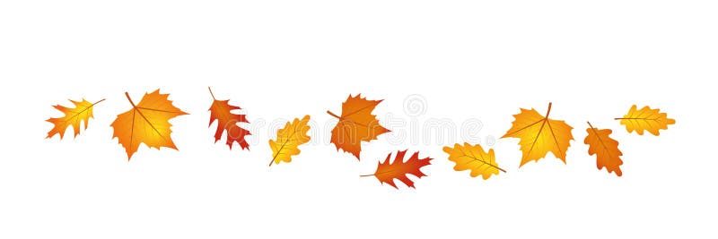 Ensemble de feuilles d'automne dans le vent illustration libre de droits