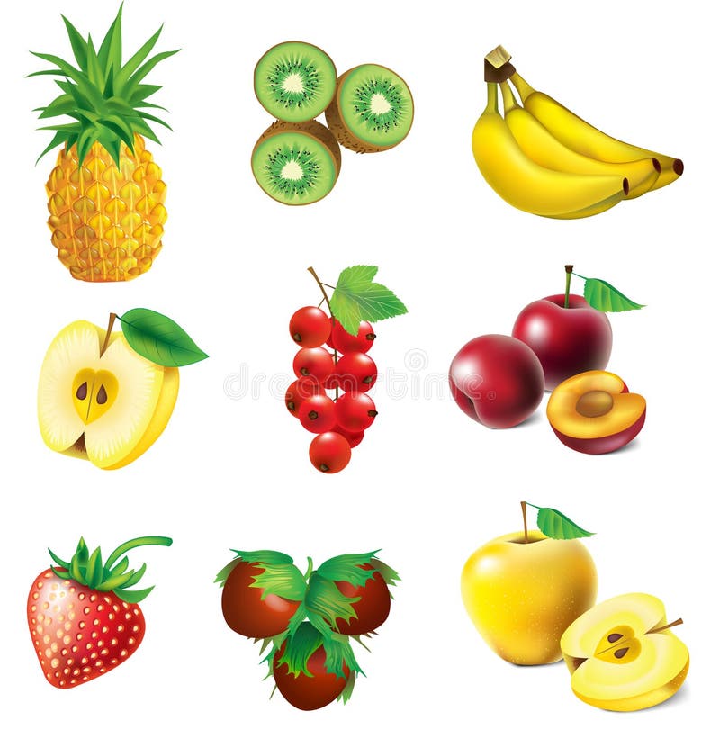 Ensemble de fruit illustration libre de droits Ensemble de fruit illustration libre de droits