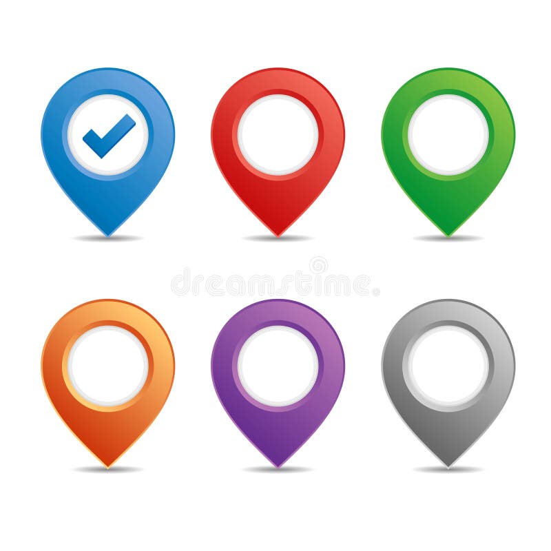 Ensemble de goupille de couleur illustration stock Ensemble de goupille de couleur illustration stock