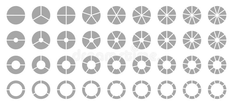 Ensemble de gris graphique rond différent de diagrammes en secteurs illustration stock Ensemble de gris graphique rond différent de diagrammes en secteurs illustration stock