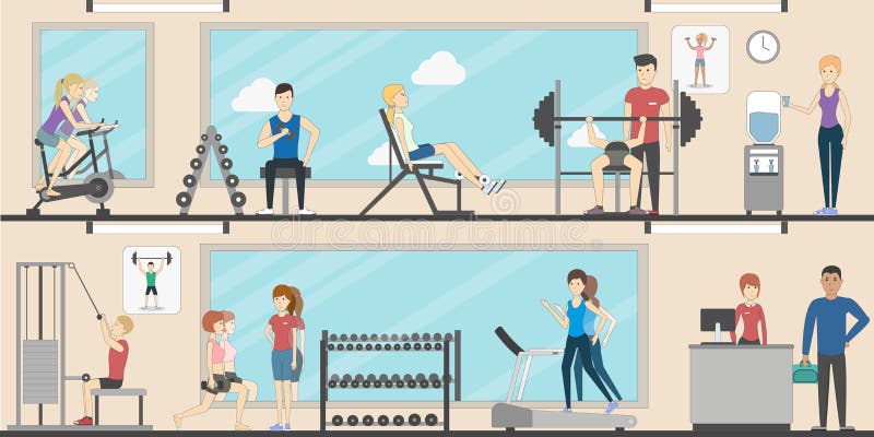 Ensemble de hall de gymnase illustration libre de droits Ensemble de hall de gymnase illustration libre de droits