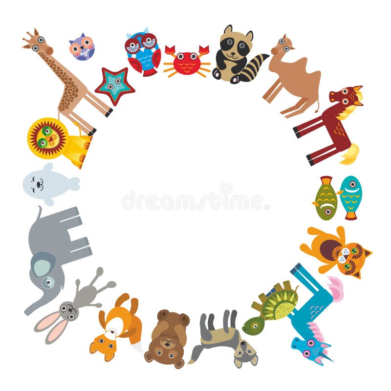 Ensemble de hibou drôle de licorne de tortue de loup de lapin de chameau de lion de cheval de girafe de renard d'éléphant d'ours illustration stock Ensemble de hibou drôle de licorne de tortue de loup de lapin de chameau de lion de cheval de girafe de renard d'éléphant d'ours illustration stock