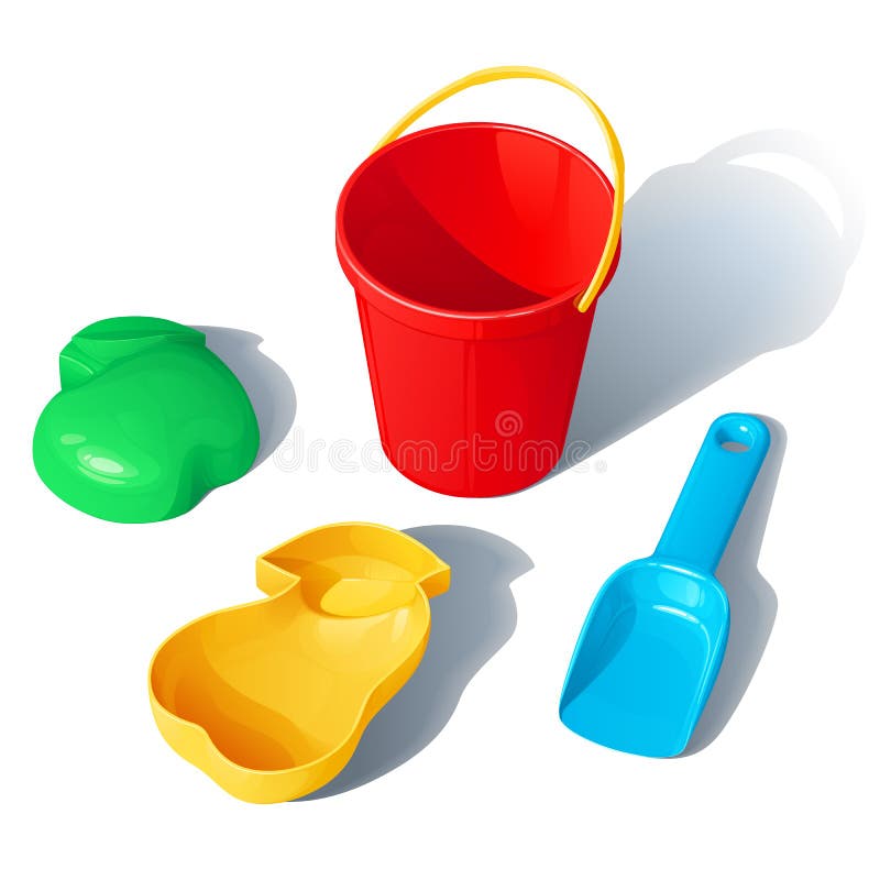 Ensemble de jouets pour un bac à sable d'enfants illustration libre de droits Ensemble de jouets pour un bac à sable d'enfants illustration libre de droits