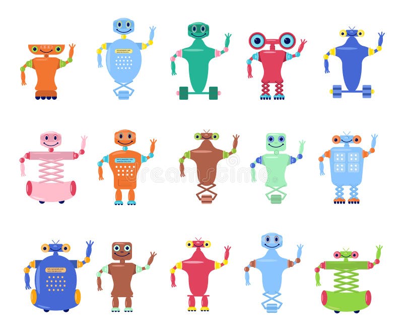 Ensemble de jouets de robots illustration libre de droits Ensemble de jouets de robots illustration libre de droits