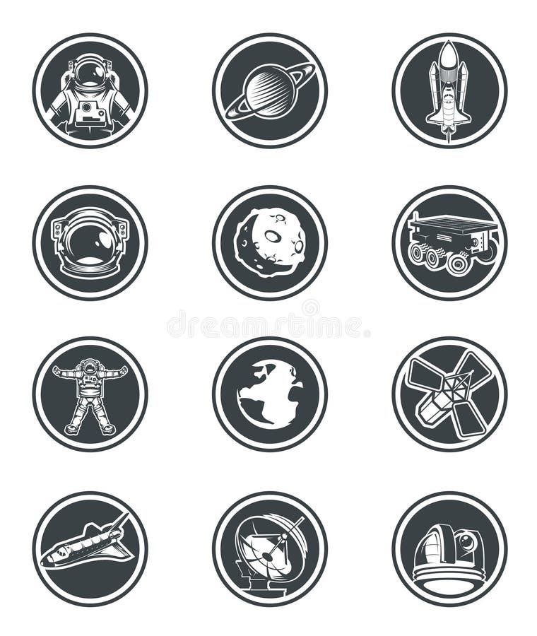 Ensemble de l'espace rond d'insignes de vecteur illustration stock Ensemble de l'espace rond d'insignes de vecteur illustration stock