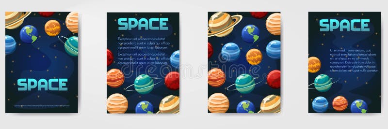 Ensemble de l'espace de vecteur différent, univers avec le calibre de planètes pour l'insecte, magazine, affiche, couverture, ban illustration de vecteur Ensemble de l'espace de vecteur différent, univers avec le calibre de planètes pour l'insecte, magazine, affiche, couverture, ban illustration de vecteur
