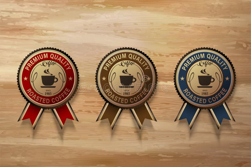 Ensemble de la meilleure qualité d'insigne de café illustration de vecteur Ensemble de la meilleure qualité d'insigne de café illustration de vecteur