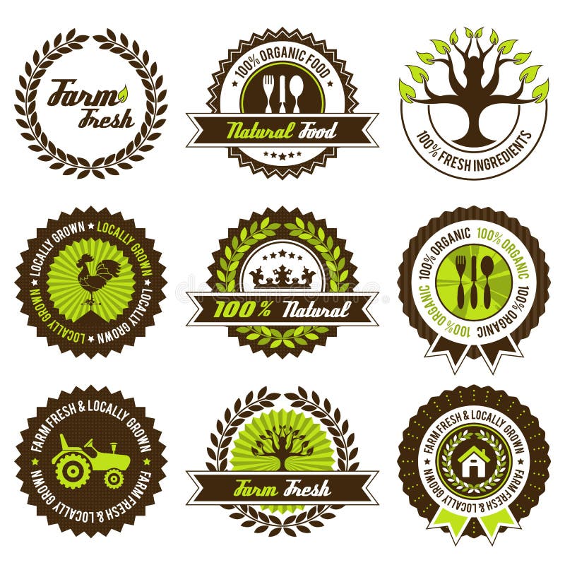 Farm fresh label set with differently varied modern, vintage elements, eps 8 , no transparencies, ideal for prints. Farm fresh label set with differently varied modern, vintage elements, eps 8 , no transparencies, ideal for prints