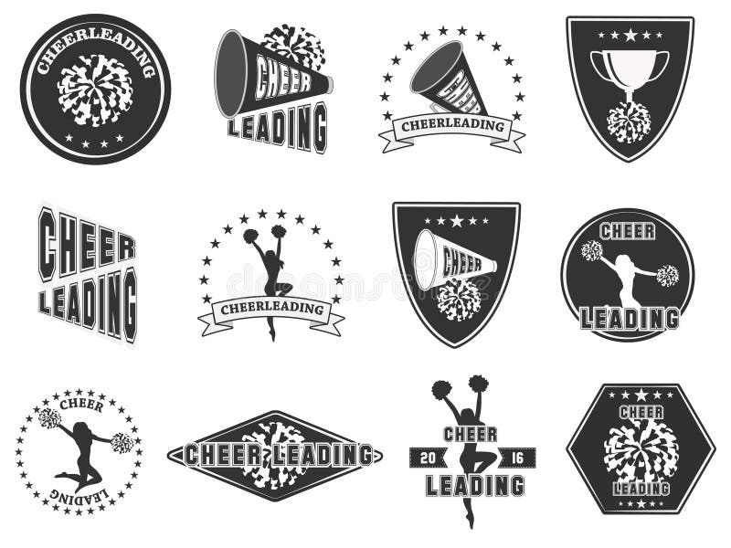 Ensemble de labels, logos pour cheerleading