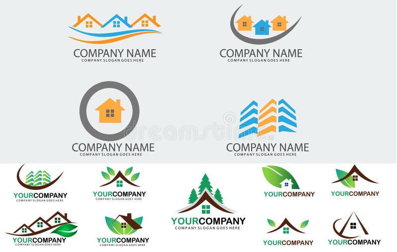 Ensemble de logo d'immobiliers illustration de vecteur Ensemble de logo d'immobiliers illustration de vecteur