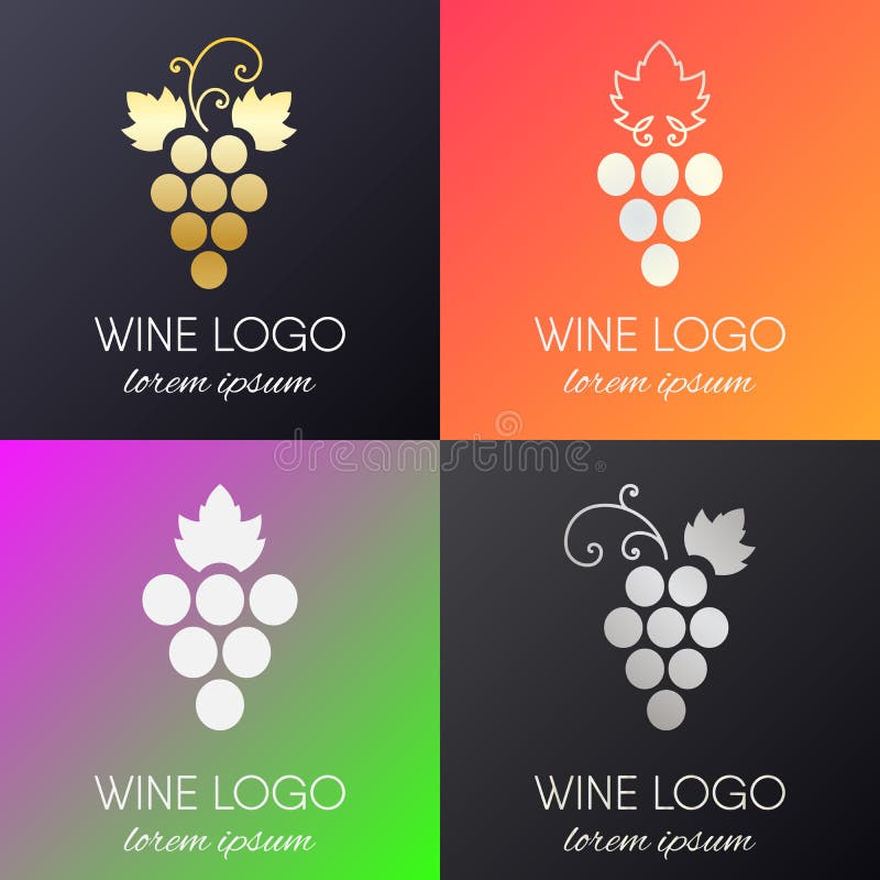 Ensemble De Logo De Raisins Illustration de Vecteur Illustration du