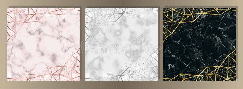 Ensemble de luxe de marbre et de scintillement illustration stock Ensemble de luxe de marbre et de scintillement illustration stock