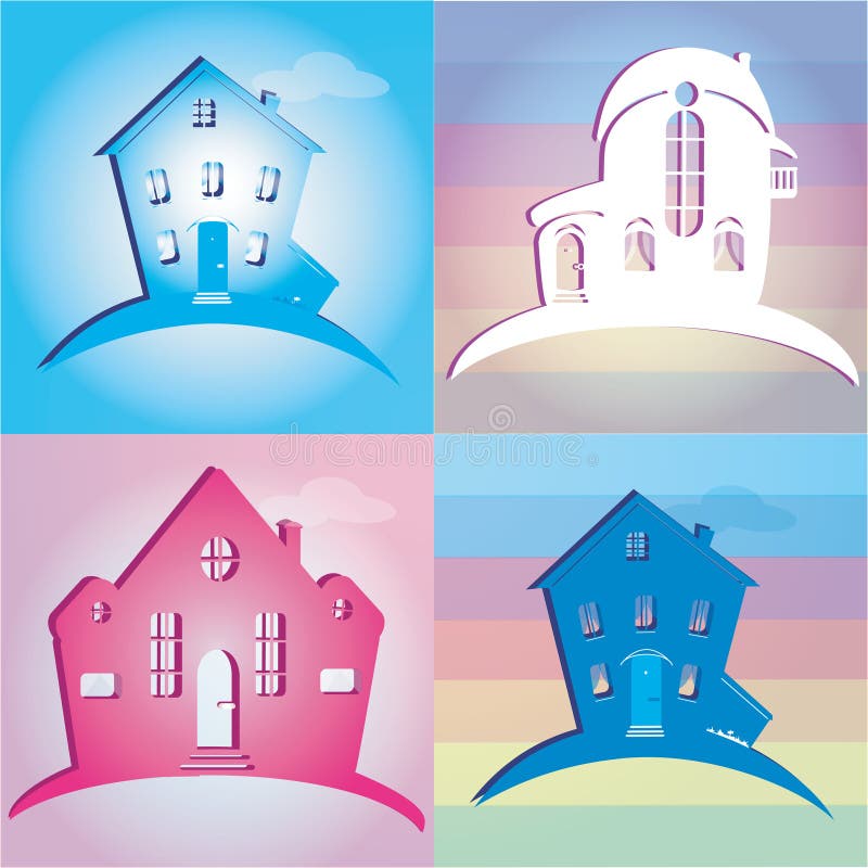 Ensemble de maisons d'icônes Illustration de vecteur illustration stock Ensemble de maisons d'icônes Illustration de vecteur illustration stock