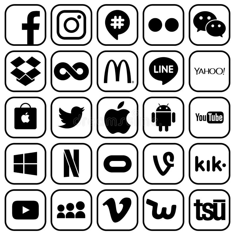 Ensemble de media social populaire et d'autres icônes illustration de vecteur Ensemble de media social populaire et d'autres icônes illustration de vecteur
