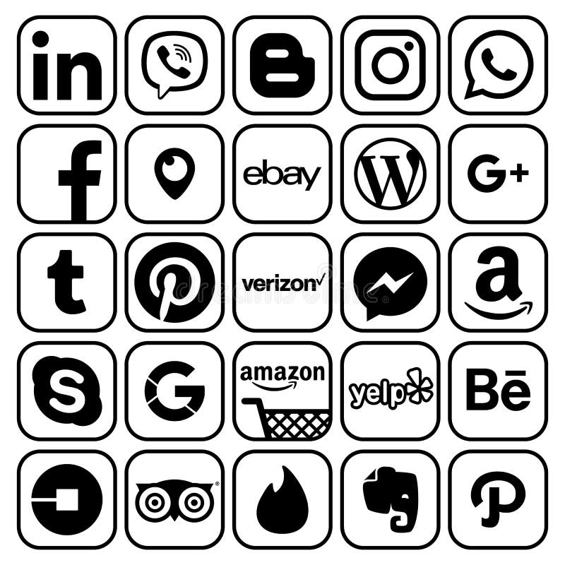 Ensemble de media social populaire et d'autres icônes illustration de vecteur Ensemble de media social populaire et d'autres icônes illustration de vecteur
