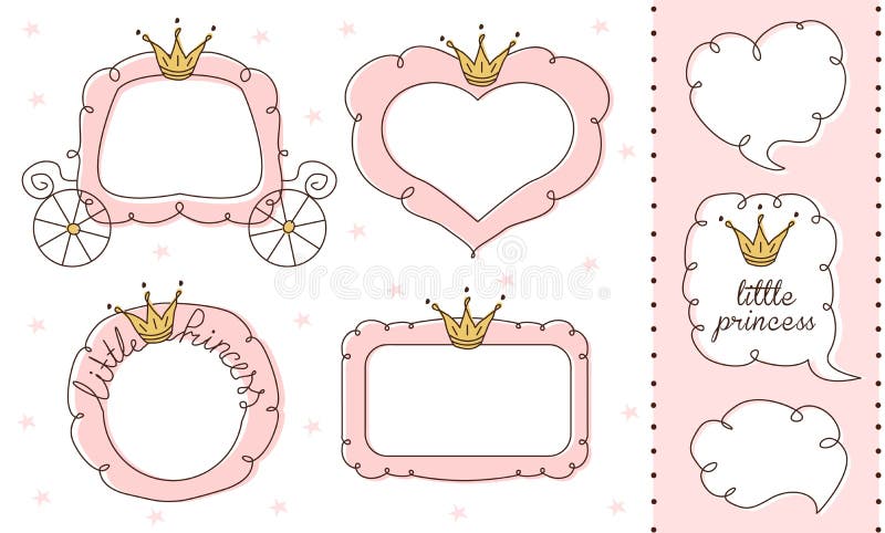 Ensemble de miroirs mignons de griffonnage Élément de vecteur de princesse de conception illustration stock Ensemble de miroirs mignons de griffonnage Élément de vecteur de princesse de conception illustration stock