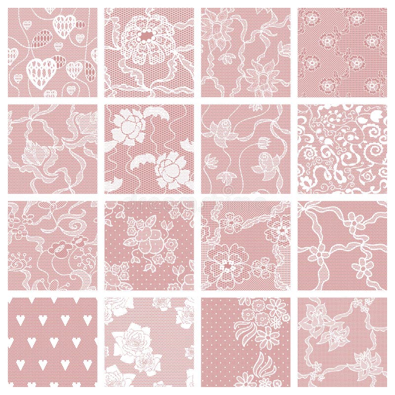 Ensemble de modèles de dentelle illustration stock