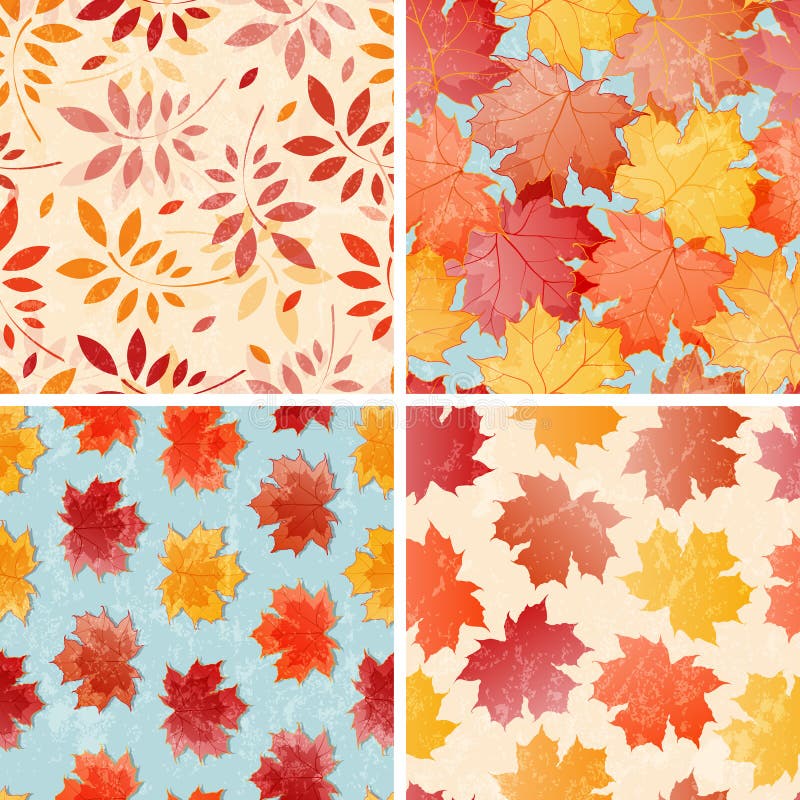 Ensemble de modèles sans couture d'automne. illustration de vecteur Ensemble de modèles sans couture d'automne. illustration de vecteur