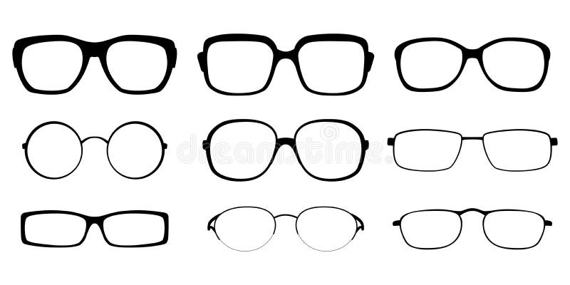 Montures De Lunettes Et Formes De Visage De Femmes Illustration de