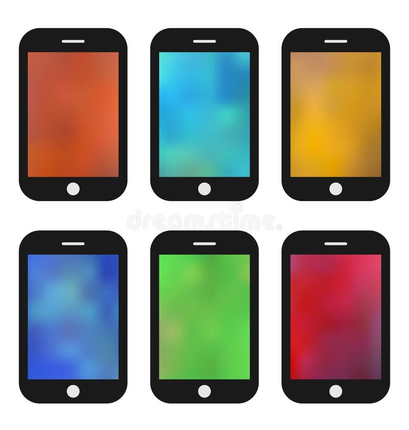Ensemble de papier peint coloré pour des téléphones portables Milieux brouillés illustration stock Ensemble de papier peint coloré pour des téléphones portables Milieux brouillés illustration stock