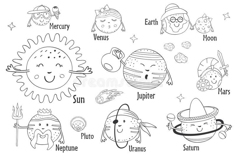Ensemble De Planetes Droles D Isolement De Bande Dessinee Du Systeme Solaire Noir Et Blanc Illustration De Vecteur Illustration Du Mignon Jupiter Ensemble De Planetes Droles D Isolement De Bande Dessinee Du Systeme Solaire Noir Et Blanc Illustration De Vecteur Illustration Du Mignon Jupiter