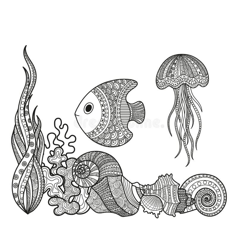 Ensemble de poissons d'espèce marine illustration libre de droits Ensemble de poissons d'espèce marine illustration libre de droits