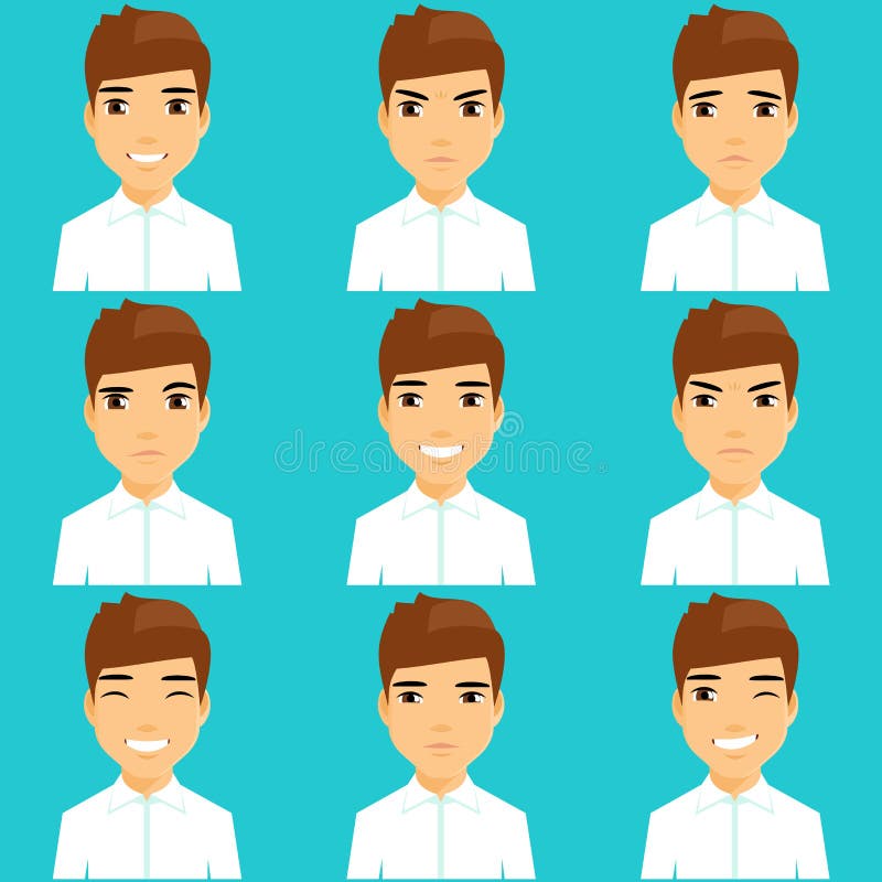 Ensemble de portraits d'exprimer des émotions illustration stock