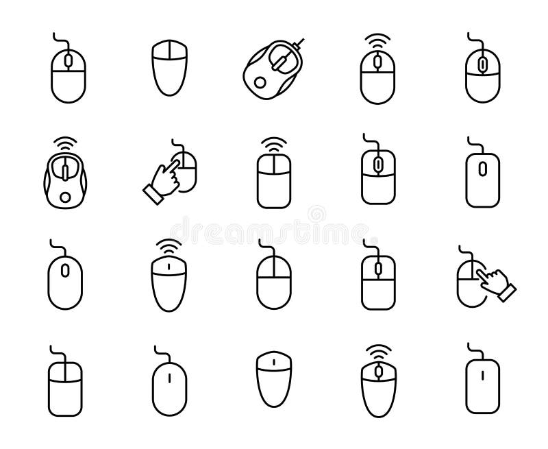 Premium set of computer mouse line icons. Simple pictograms pack. Stroke illustration on a white background. Modern outline style icons collection. Premium set of computer mouse line icons. Simple pictograms pack. Stroke illustration on a white background. Modern outline style icons collection.