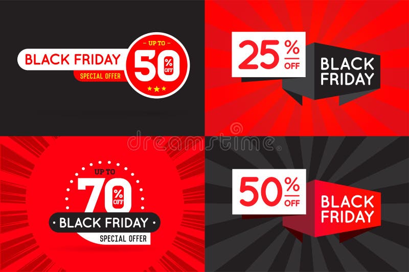 Ensemble de signes de vente de FB de Black Friday, bannières, affiches, cartes Vecteur illustration de vecteur Ensemble de signes de vente de FB de Black Friday, bannières, affiches, cartes Vecteur illustration de vecteur