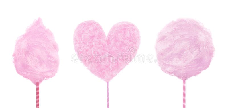 Ensemble de sucrerie de coton douce délicieuse rose d'isolement sur le fond blanc Nourriture à la mode d'été de concept photo libre de droits Ensemble de sucrerie de coton douce délicieuse rose d'isolement sur le fond blanc Nourriture à la mode d'été de concept photo libre de droits