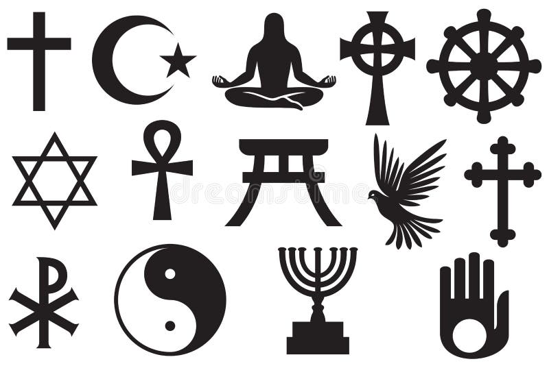 Ensemble de symboles de religions du monde illustration de vecteur Ensemble de symboles de religions du monde illustration de vecteur