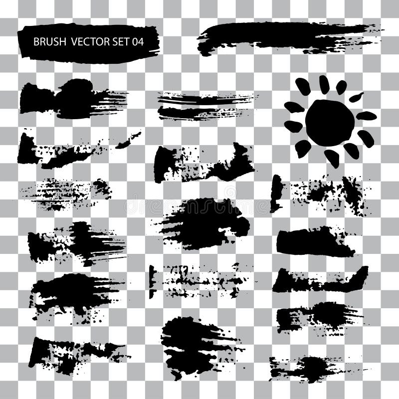 Ensemble de taches de vecteur de course de brosse d'isolement illustration de vecteur Ensemble de taches de vecteur de course de brosse d'isolement illustration de vecteur