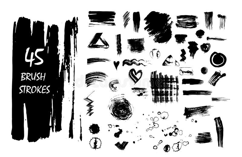 Ensemble de taches et de courses à l'encre noire de vecteur illustration de vecteur Ensemble de taches et de courses à l'encre noire de vecteur illustration de vecteur