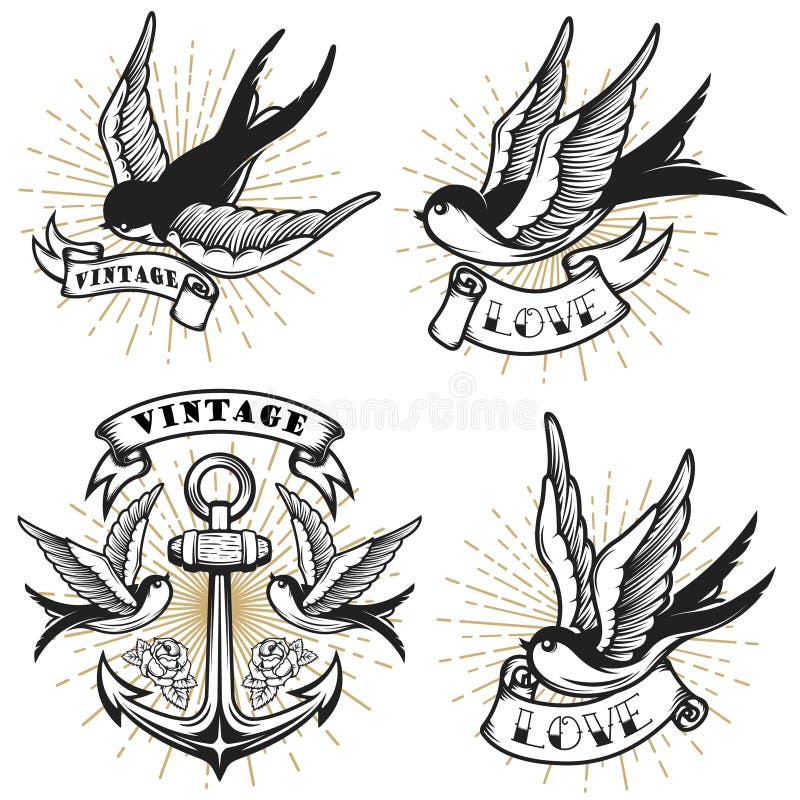 Ancre De Tatouage De Vecteur Stock Illustrations Vecteurs
