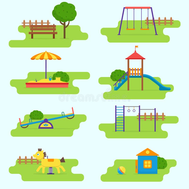 Ensemble de terrain de jeu d'enfants illustration libre de droits Ensemble de terrain de jeu d'enfants illustration libre de droits